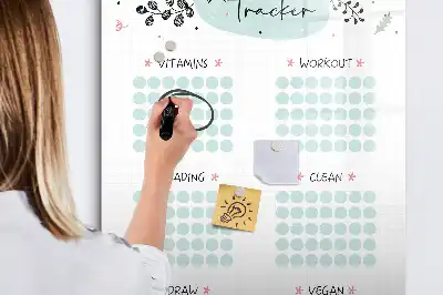 Gewohnheiten-Tracker als beschreibbare Magnettafel