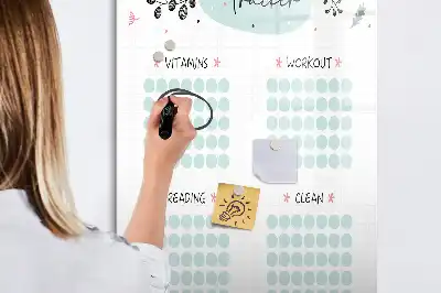 Gewohnheiten-Tracker als beschreibbare Magnettafel