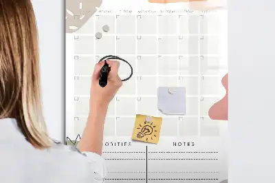 Monatsplaner als magnetische Schreibtafel
