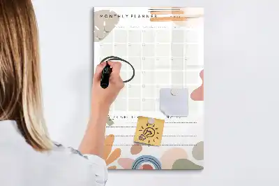 Monatsplaner als magnetische Schreibtafel