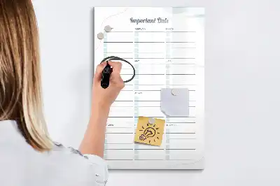 Magnettafel zum Schreiben für wichtige Termine