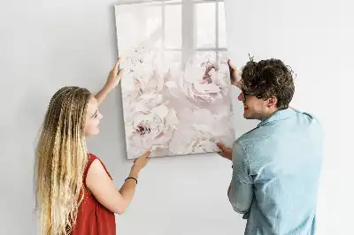Magnettafel zum Schreiben mit Pfingstrosen-Motiv