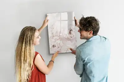 Magnettafel zum Schreiben mit Pfingstrosen-Motiv
