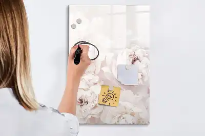 Magnettafel zum Schreiben mit Pfingstrosen-Motiv