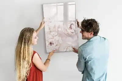 Magnettafel zum Schreiben mit Pfingstrosen-Motiv