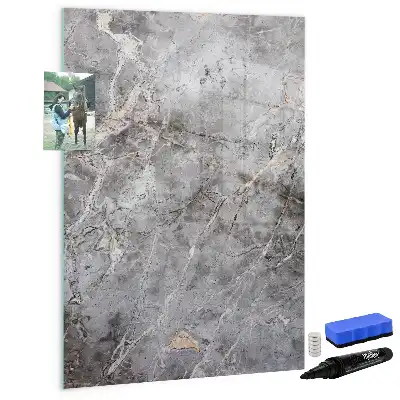 Beschreibbare Magnettafel in dunkler Marmoroptik