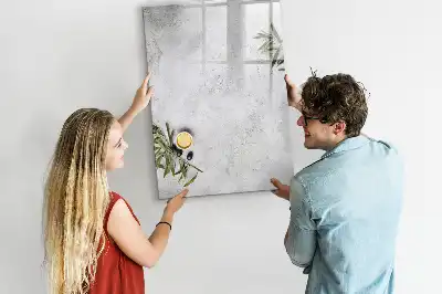 Magnettafel beschreibbar in der Ausführung Beton und Oliven