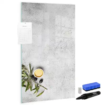 Magnettafel beschreibbar in der Ausführung Beton und Oliven