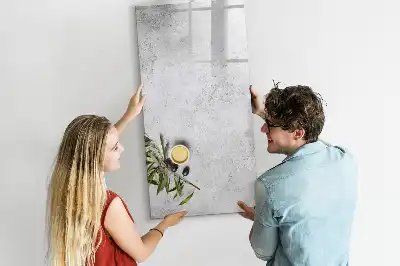 Magnettafel beschreibbar in der Ausführung Beton und Oliven