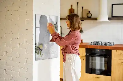 Magnettafel beschreibbar in der Ausführung Beton und Oliven