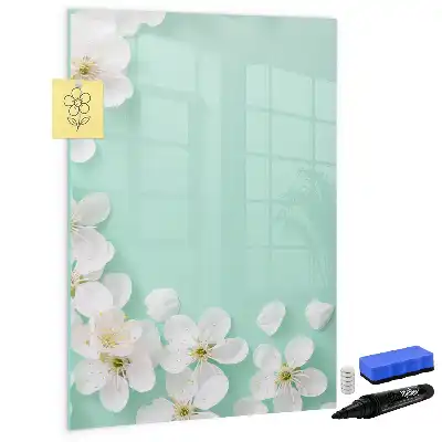 Magnettafel zum Schreiben mit Motiv blühende Blumen