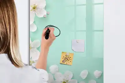 Magnettafel zum Schreiben mit Motiv blühende Blumen