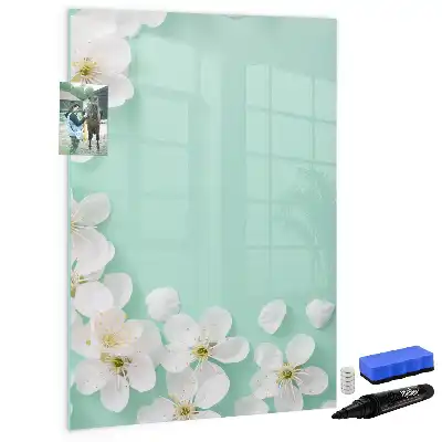 Magnettafel zum Schreiben mit Motiv blühende Blumen
