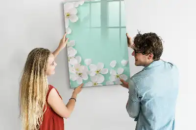 Magnettafel zum Schreiben mit Motiv blühende Blumen