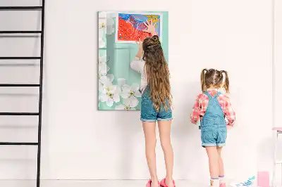 Magnettafel zum Schreiben mit Motiv blühende Blumen
