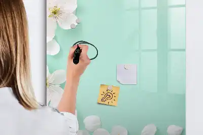 Magnettafel zum Schreiben mit Motiv blühende Blumen