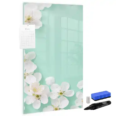 Magnettafel zum Schreiben mit Motiv blühende Blumen