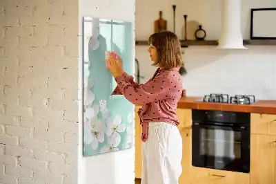 Magnettafel zum Schreiben mit Motiv blühende Blumen