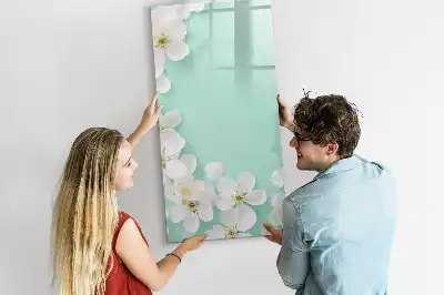 Magnettafel zum Schreiben mit Motiv blühende Blumen