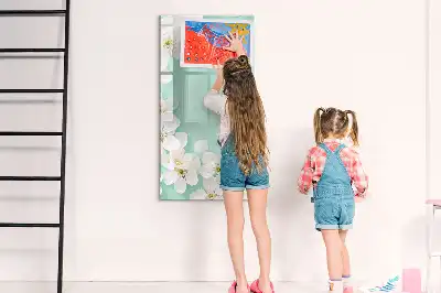 Magnettafel zum Schreiben mit Motiv blühende Blumen
