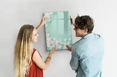 Magnettafel zum Schreiben mit Motiv blühende Blumen