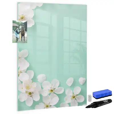 Magnettafel zum Schreiben mit Motiv blühende Blumen
