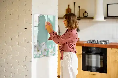Magnettafel zum Schreiben mit Motiv blühende Blumen