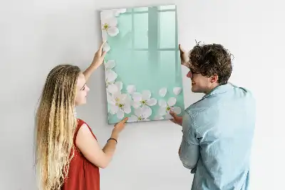 Magnettafel zum Schreiben mit Motiv blühende Blumen