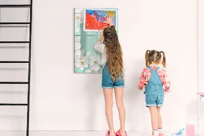 Magnettafel zum Schreiben mit Motiv blühende Blumen