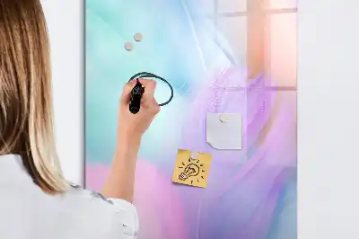 Beschreibbare Magnettafel Motiv Pastellfedern