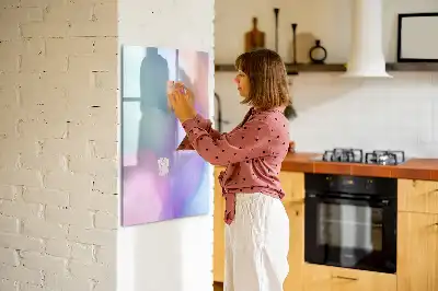 Beschreibbare Magnettafel Motiv Pastellfedern