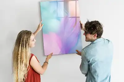 Beschreibbare Magnettafel Motiv Pastellfedern
