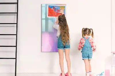 Beschreibbare Magnettafel Motiv Pastellfedern