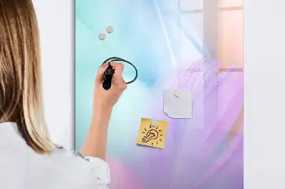Beschreibbare Magnettafel Motiv Pastellfedern