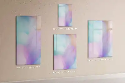 Beschreibbare Magnettafel Motiv Pastellfedern