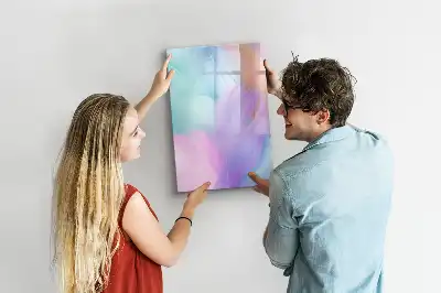 Beschreibbare Magnettafel Motiv Pastellfedern