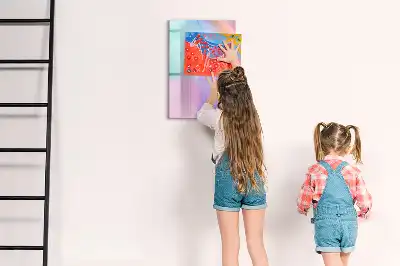 Beschreibbare Magnettafel Motiv Pastellfedern