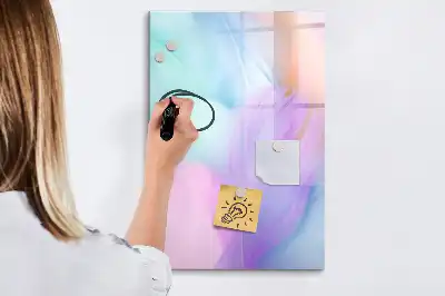 Beschreibbare Magnettafel Motiv Pastellfedern