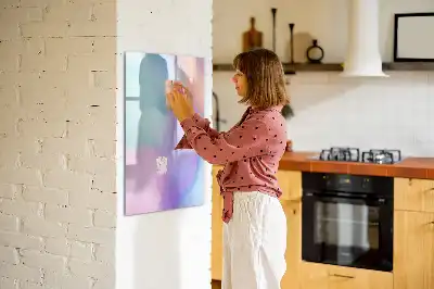 Beschreibbare Magnettafel Motiv Pastellfedern