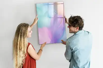 Beschreibbare Magnettafel Motiv Pastellfedern