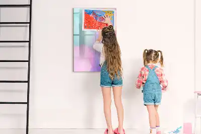 Beschreibbare Magnettafel Motiv Pastellfedern