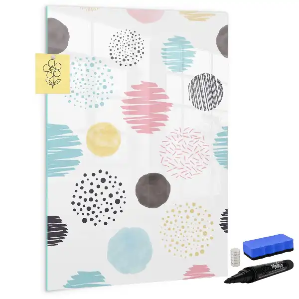 Magnettafel beschreibbar mit Motiv Bunte Kreise