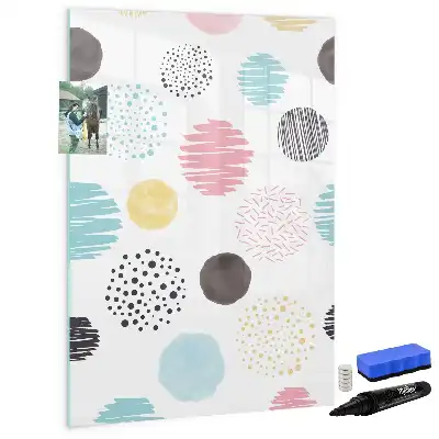 Magnettafel beschreibbar mit Motiv Bunte Kreise