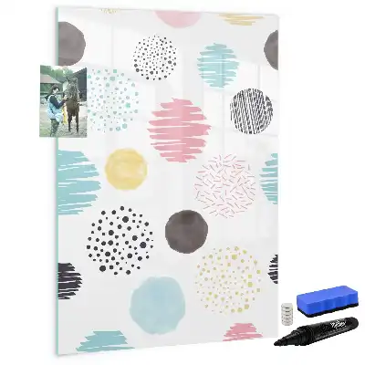 Magnettafel beschreibbar mit Motiv Bunte Kreise