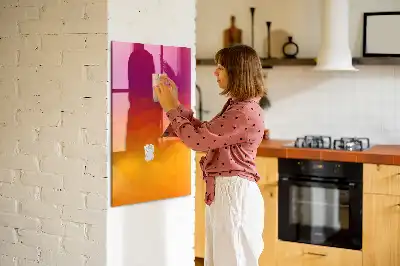 Beschreibbare Magnettafel im Design Farbverlauf Sonnenaufgang