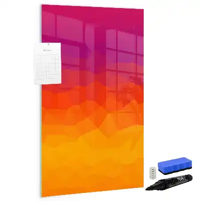 Beschreibbare Magnettafel im Design Farbverlauf Sonnenaufgang