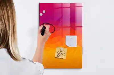 Beschreibbare Magnettafel im Design Farbverlauf Sonnenaufgang
