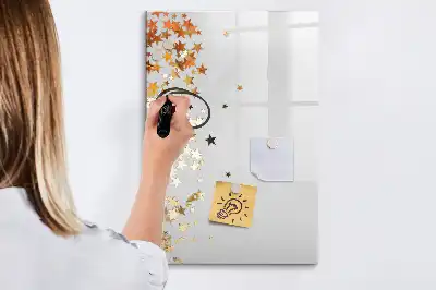 Magnettafel beschreibbar mit Sternenmotiv