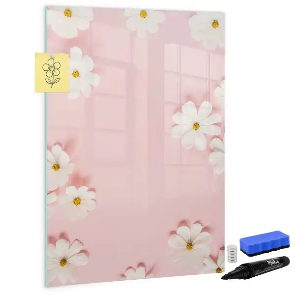 Magnettafel zum Schreiben mit Blumenmotiv