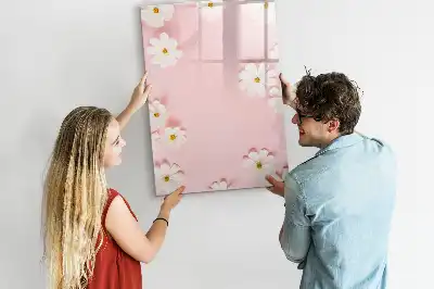 Magnettafel zum Schreiben mit Blumenmotiv